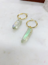Load image into Gallery viewer, Angel Aura Quartz Hoops