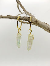 Load image into Gallery viewer, Angel Aura Quartz Hoops