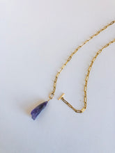 Load image into Gallery viewer, Amethyst Paper Clip Chain Necklace