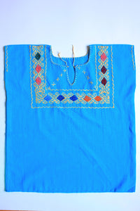 LM Blue Embroidered Mexican Top