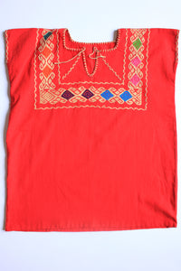 LM Red Embroidered Mexican Top